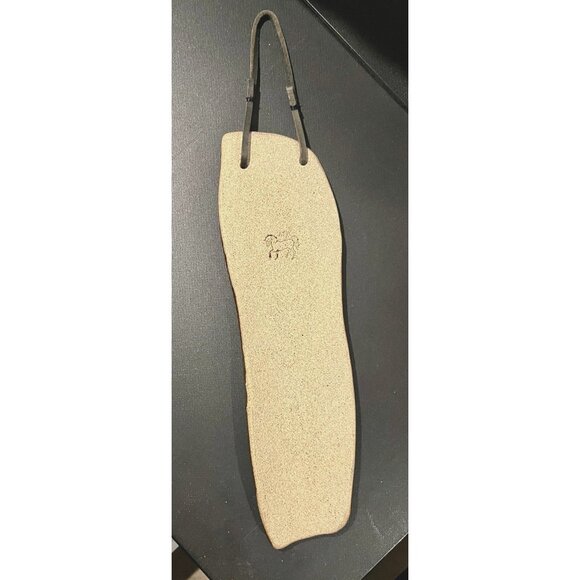 Handcrafted Ceramic Wall Hanging Pressed Flower Relief Leather Straps Makers Mar - Picture 3 of 4